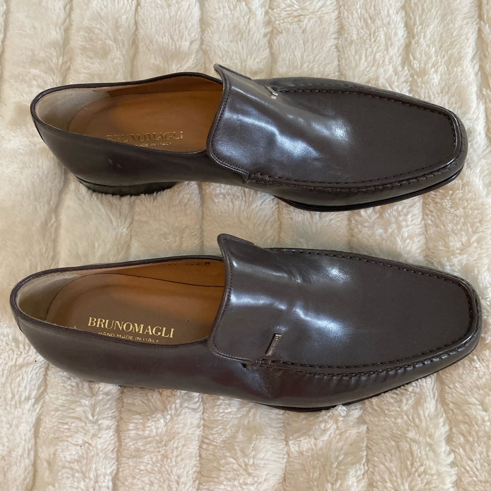 Bruno Magli Men's Dark Brown Slip-On Venetian Loafers